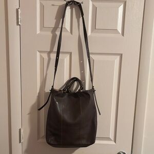 Plinio Visona Brown and Tan Leather Bag